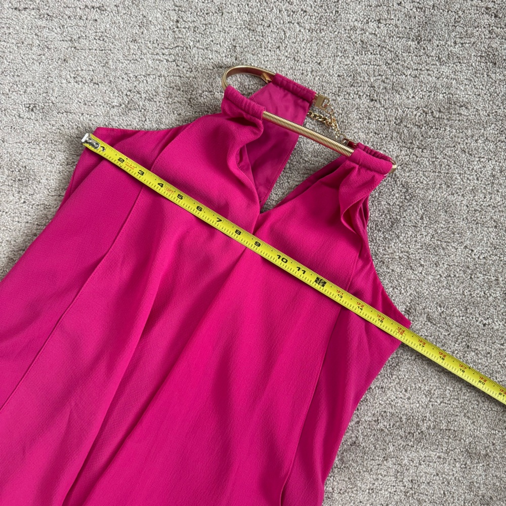 Kensie Snake Chain Pink Asymmetrical Party Dress - Picture 12 of 16